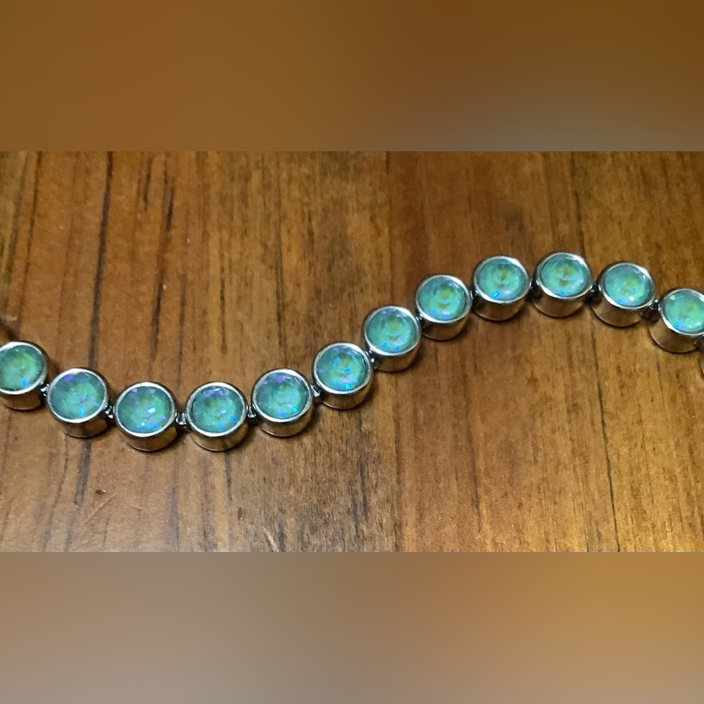 Swarovski Touchstone Crystal Ice Bracelet - Silky Sage Delight.